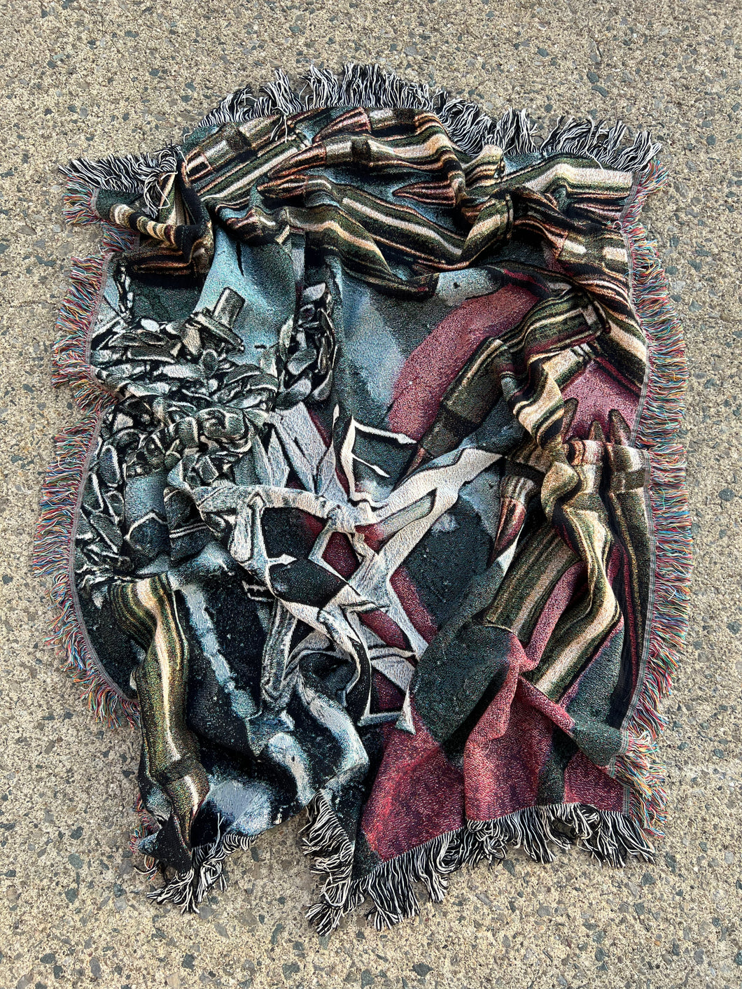 Stars and Stripes : Bullets and Chains woven tapestry
