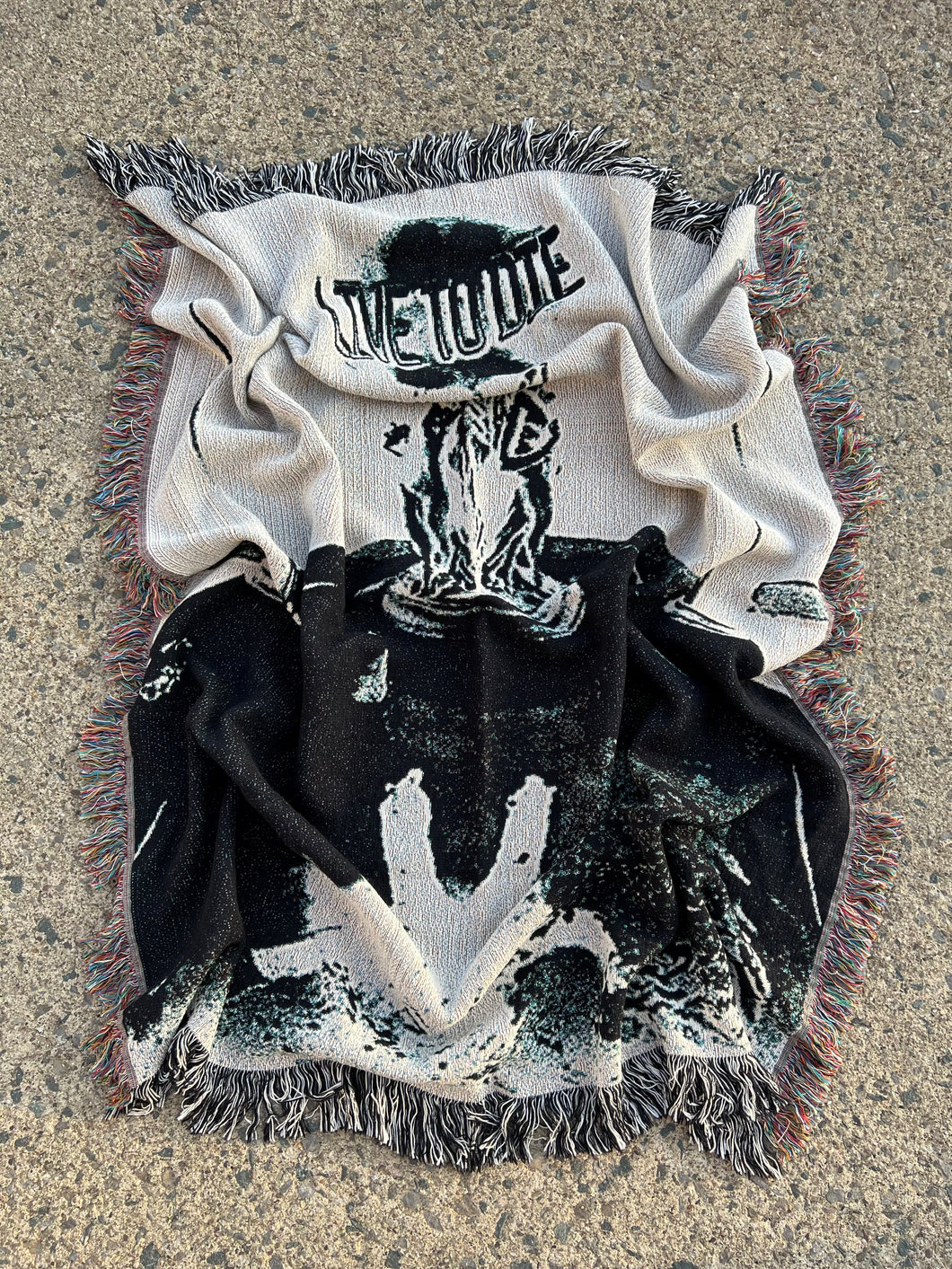 The World is Yours woven tapestry (black/white)