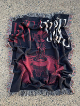 Load image into Gallery viewer, The World is Yours woven tapestry (black/red)
